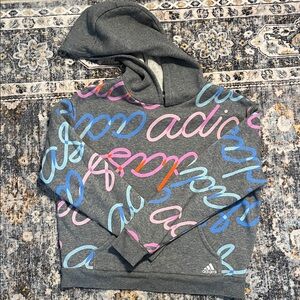 Girls adidas hoodie loose fit. Size large very cute